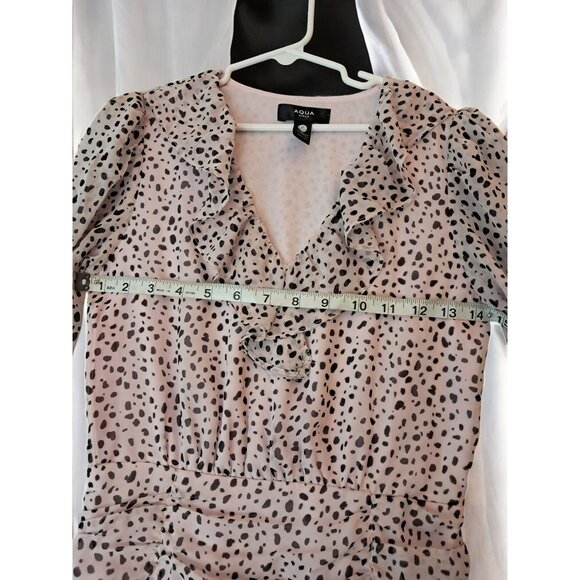 Aqua Asymmetrical Ruffle Dress Girls Pink and Black Printed from Bloomingdale's, - Picture 8 of 12